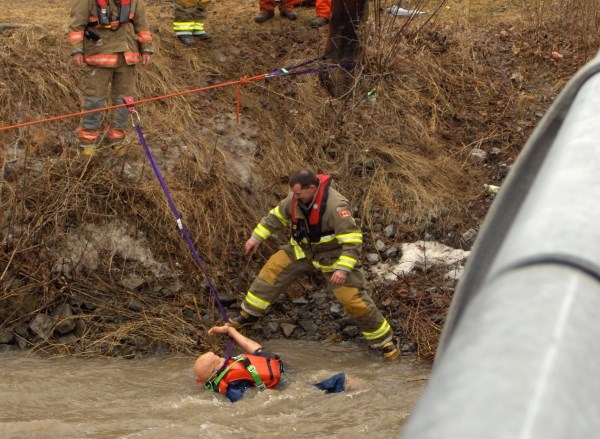 Firefighter water rescue training picture