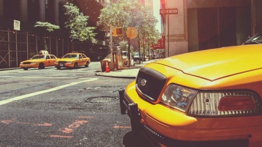 Taxi Cab in a city