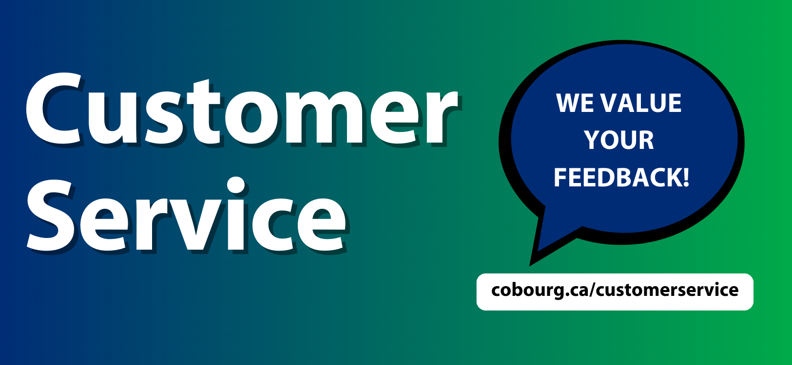 Customer Service banner image stating we value your feedback