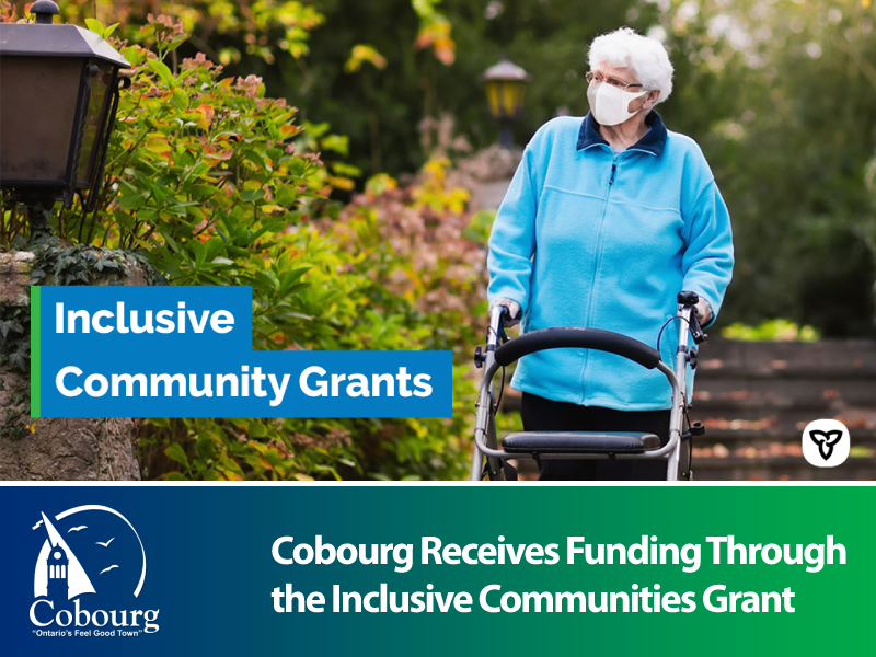 Banner to highlight the Town of Cobourg's funding for the Inclusive Communities Grant Program project.